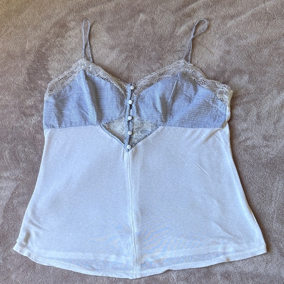 BCBGeneration Blue and White Lace Camisole - Picture 1 of 11